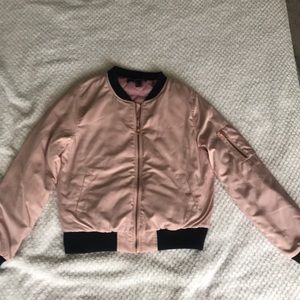 Cropped pink/walnut Forever21 bomber jacket (Never Worn)